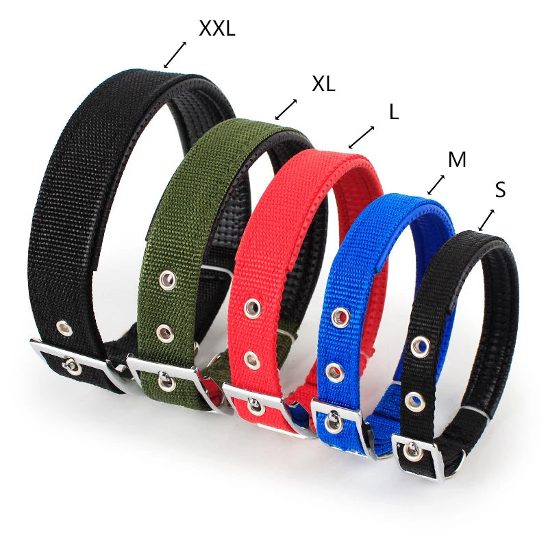 Adjustable Solid Nylon Dog Collar for Small, Medium & Large Dogs – Durable Everyday Pet Collar