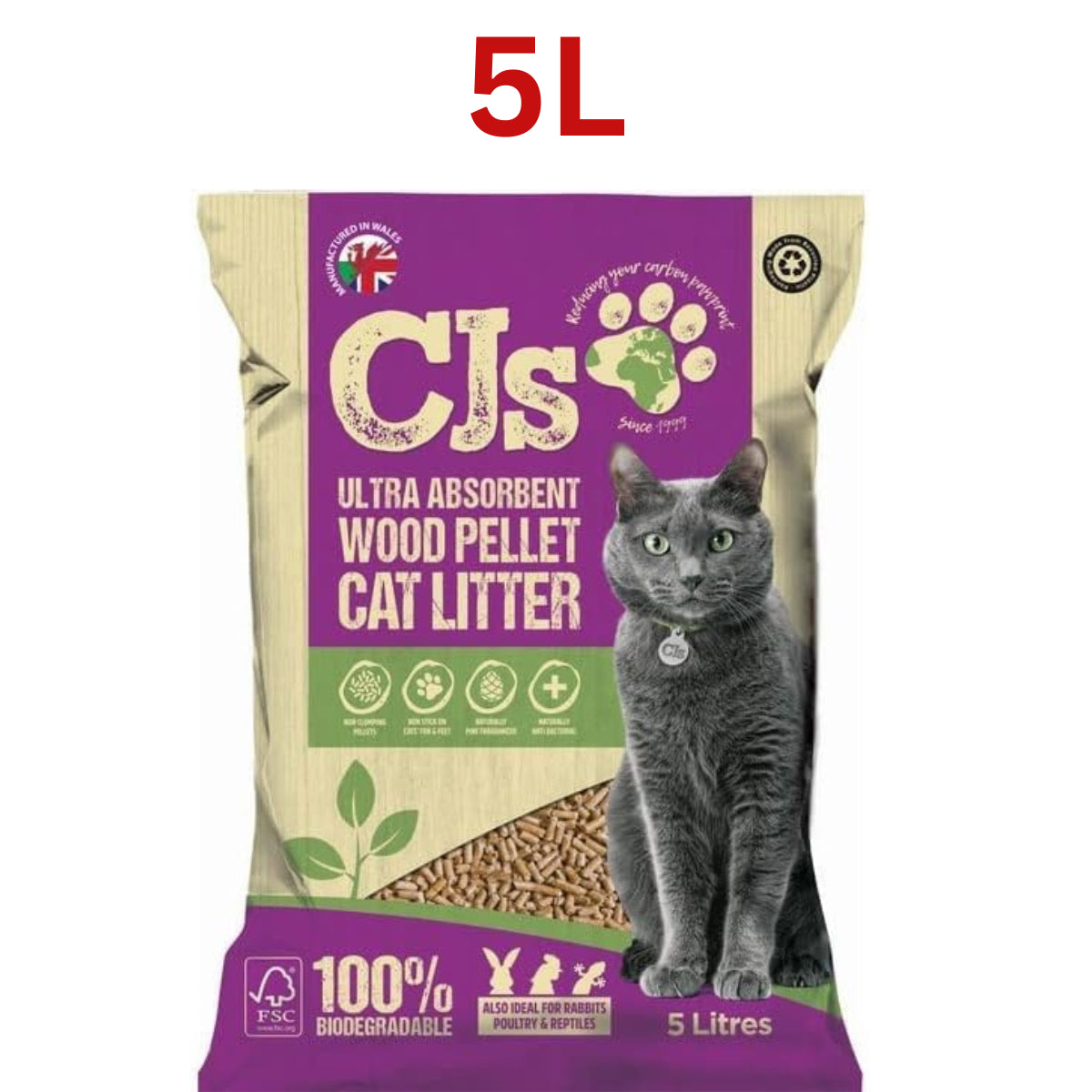 Premium Wood Pellet Cat Litter – Ultra Absorbent Biodegradable Cat Litter UK