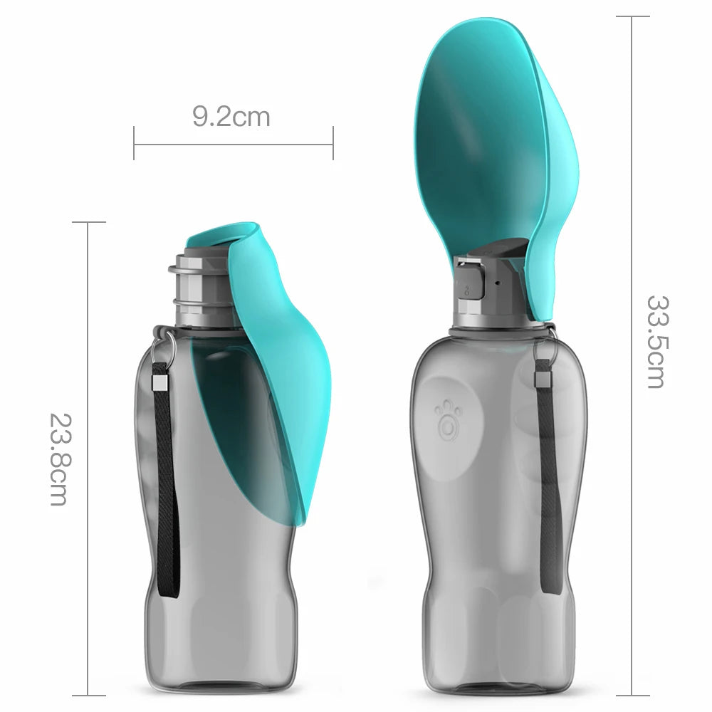 800ML Portable Dog Water Bottle – Travel Drinking Bowl for Dogs & Cats