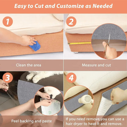 Self-Adhesive Cat Scratching Mat – Trimmable Furniture Protection Carpet for Cats