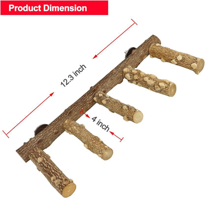 Natural Wood Bird Ladder Perch – Parrot Cage Climbing Stand & Chew Toy for Small & Medium Birds