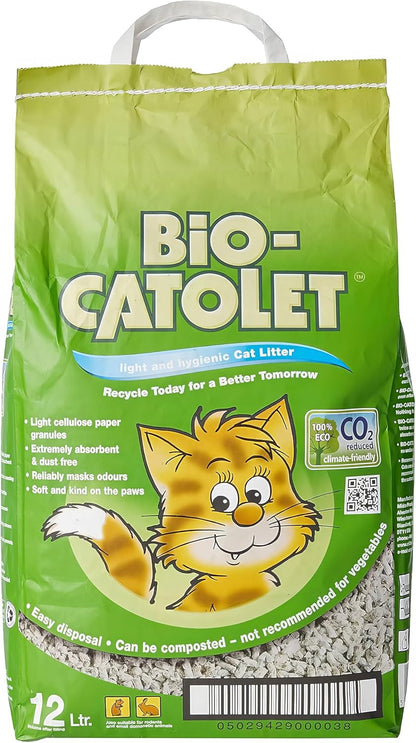 Lightweight & Hygienic Recycled Paper Cat Litter Granules – 12L