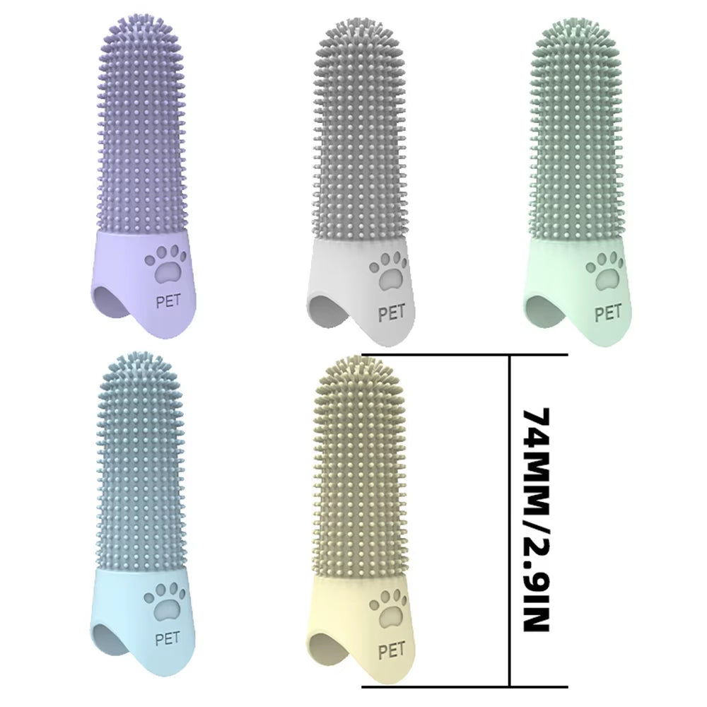 Silicone Pet Finger Toothbrush – Teeth Cleaning Brush for Dogs & Cats