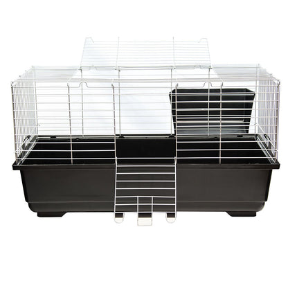 Single Level Indoor Rabbit Cage – Small Animal Hutch House for Rabbits & Guinea Pigs