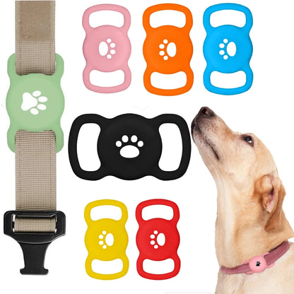 Silicone AirTag Dog Collar Holder – Full Protective Case for Pets
