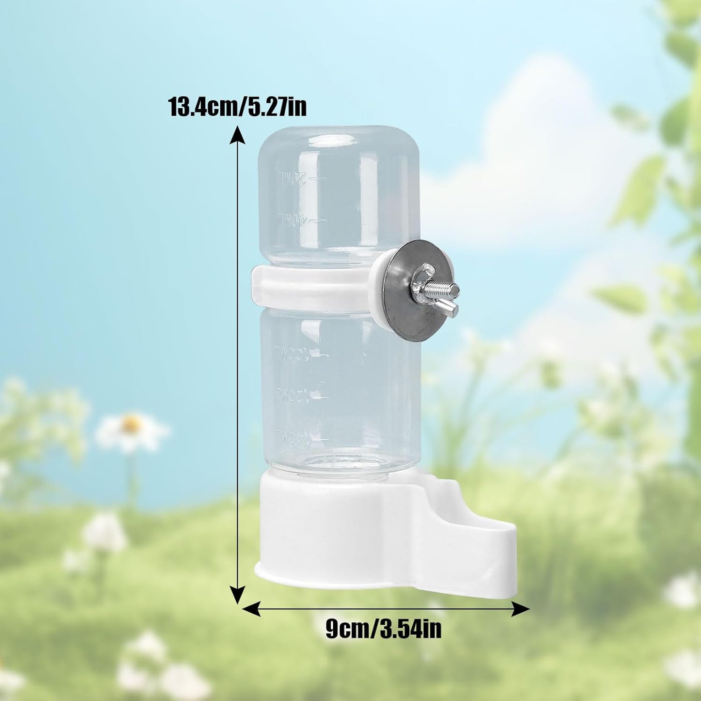 2Pcs Automatic Bird Water & Seed Dispenser 140ML – Clear Cage Feeder Bottles for Parrots, Budgies, Lovebirds & Cockatiels