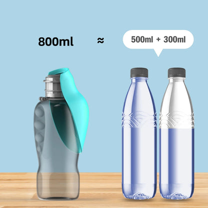 800ML Portable Dog Water Bottle – Travel Drinking Bowl for Dogs & Cats