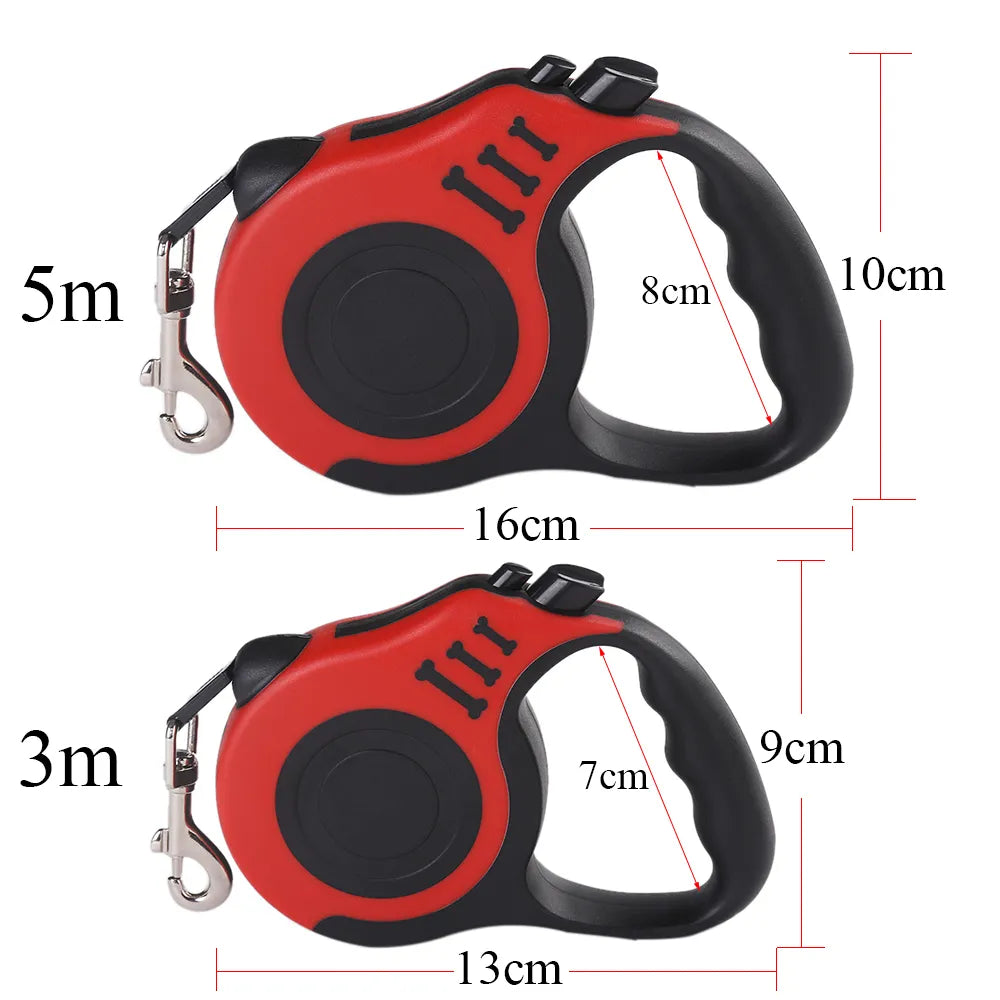 Retractable Dog & Cat Leash – 3M/5M Durable Nylon Lead for Small Dogs, Puppies & Cats