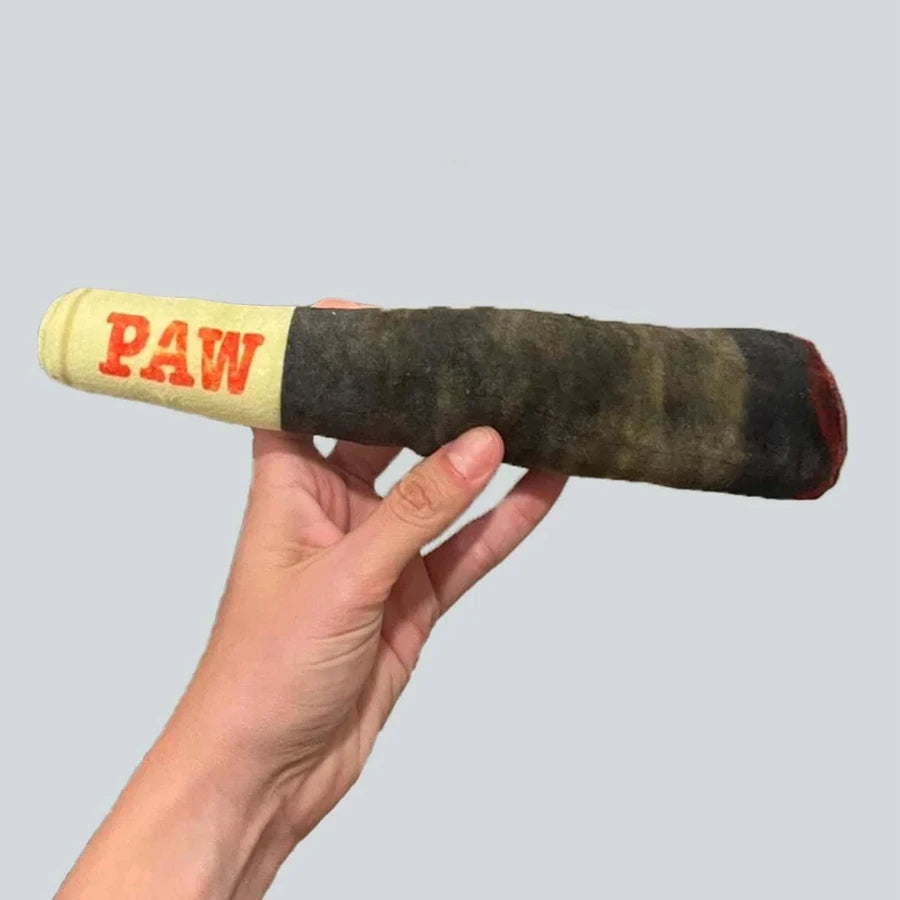 Interactive Plush Squeaky Dog Toy – Funny Cigar Design Chew Toy for Small & Medium Dogs