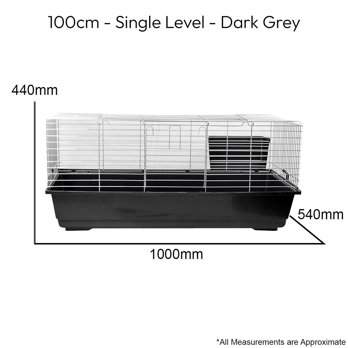 Single Level Indoor Rabbit Cage – Small Animal Hutch House for Rabbits & Guinea Pigs