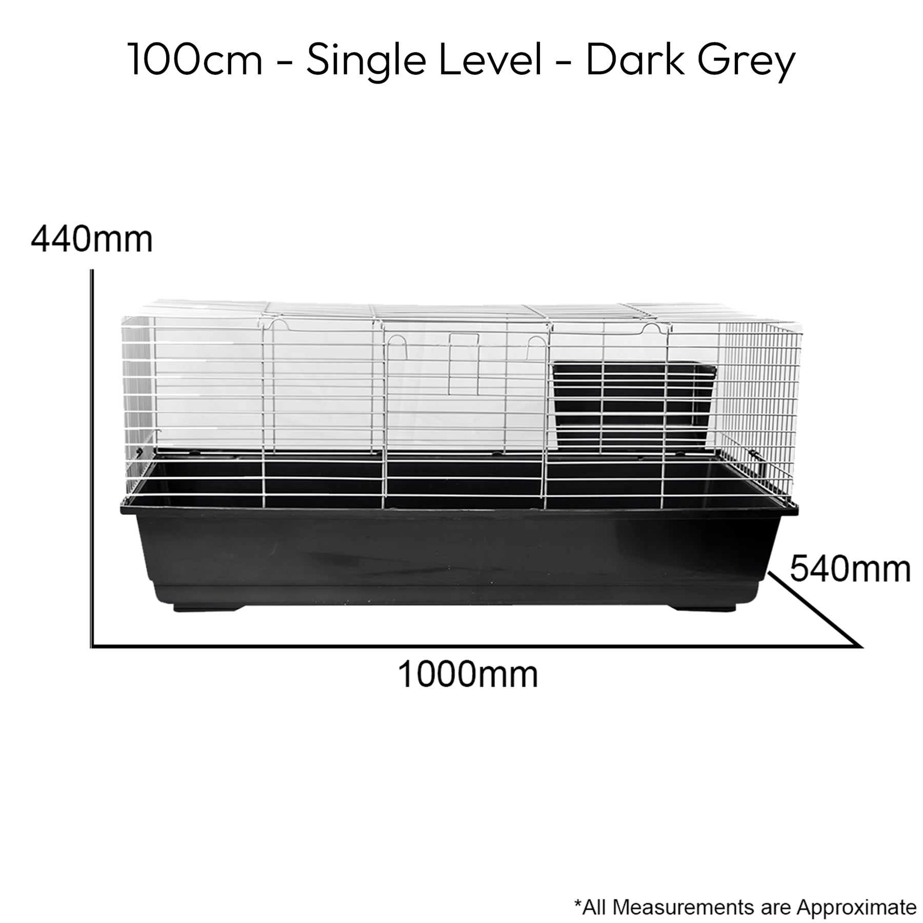 Single Level Indoor Rabbit Cage – Small Animal Hutch House for Rabbits & Guinea Pigs