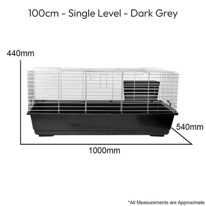 Single Level Indoor Rabbit Cage – Small Animal Hutch House for Rabbits & Guinea Pigs