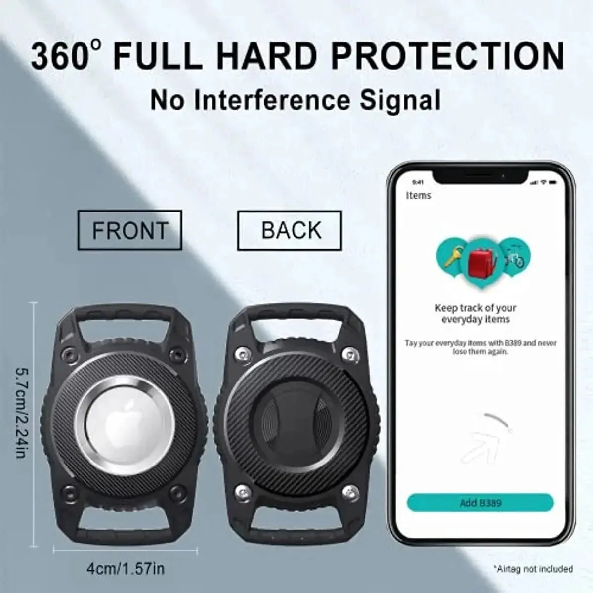 Waterproof AirTag Holder Case – IP68 Protective Keychain for Pets, Luggage & Keys