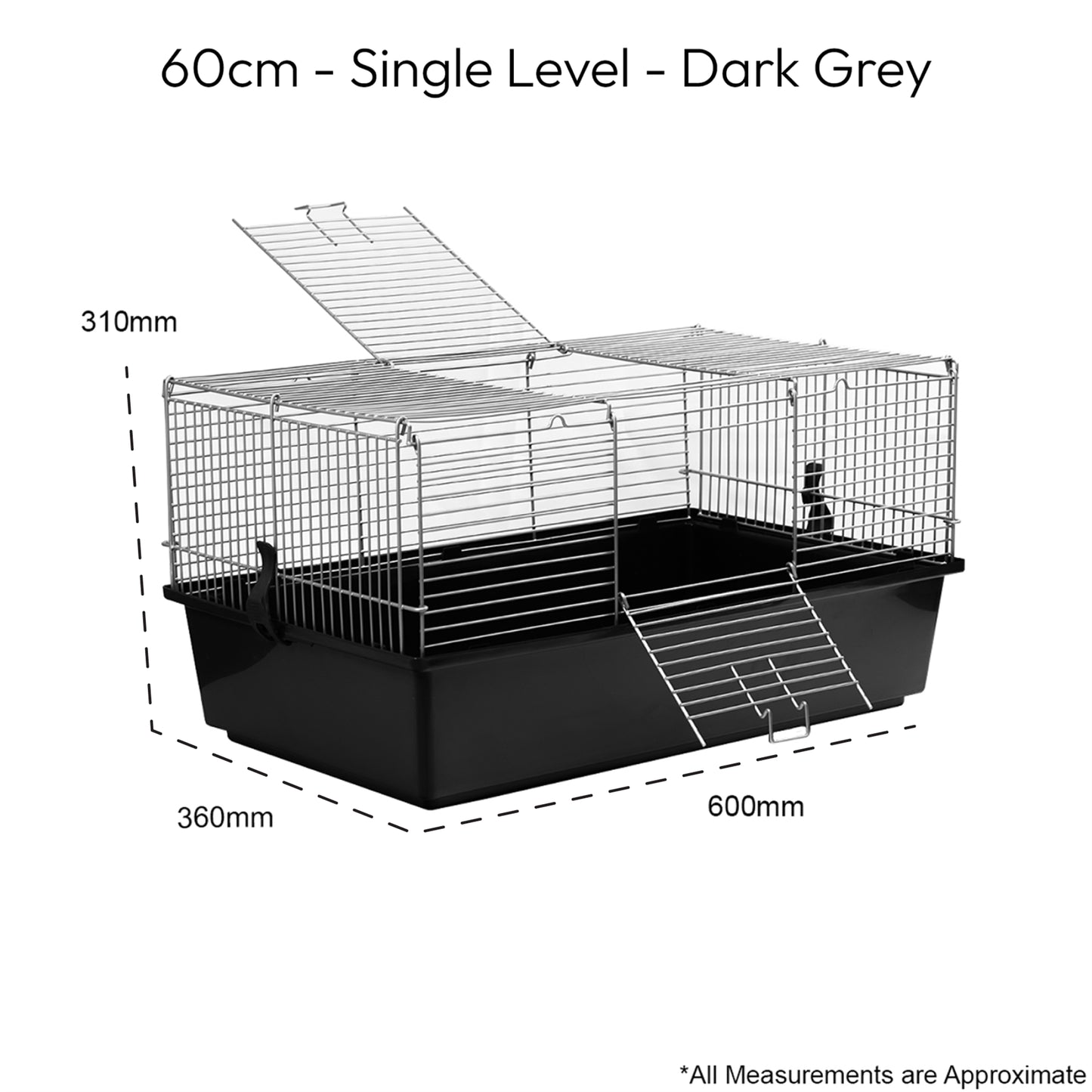 Single Level Indoor Rabbit Cage – Small Animal Hutch House for Rabbits & Guinea Pigs