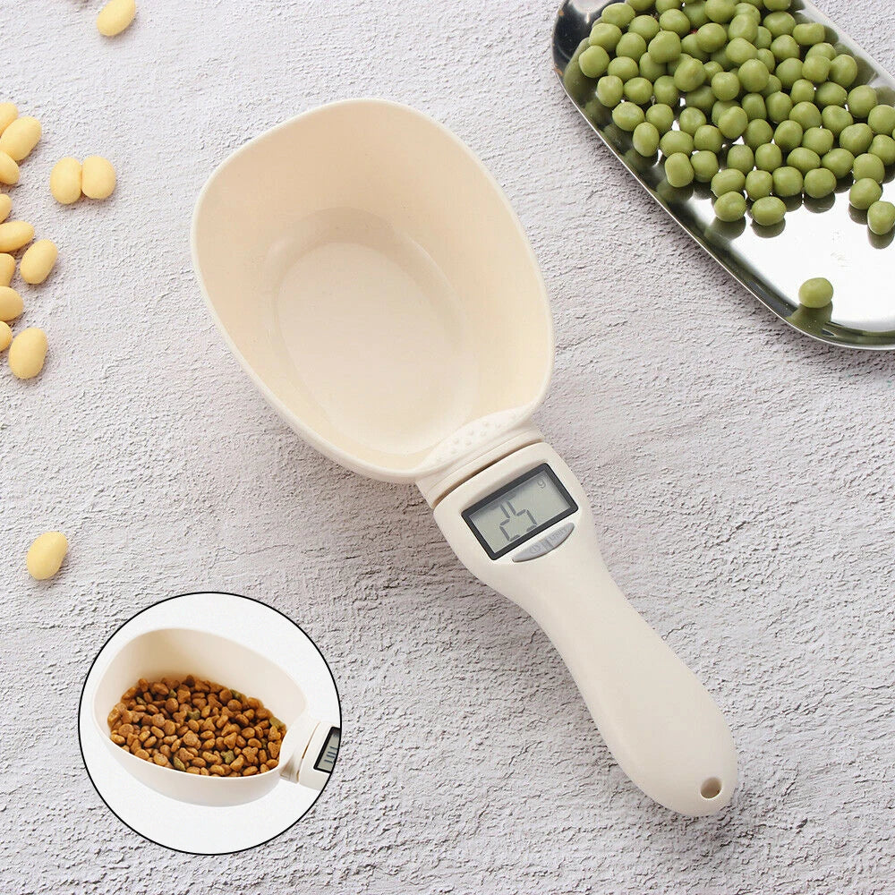 Electronic Pet Food Measuring Scoop Scale for Dogs & Cats – Digital Measuring Cup with LED Display