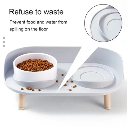 Adjustable Elevated Pet Double Bowls – Food & Water Feeder for Cats & Dogs