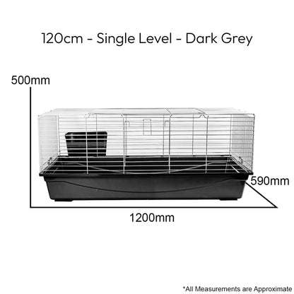 Single Level Indoor Rabbit Cage – Small Animal Hutch House for Rabbits & Guinea Pigs