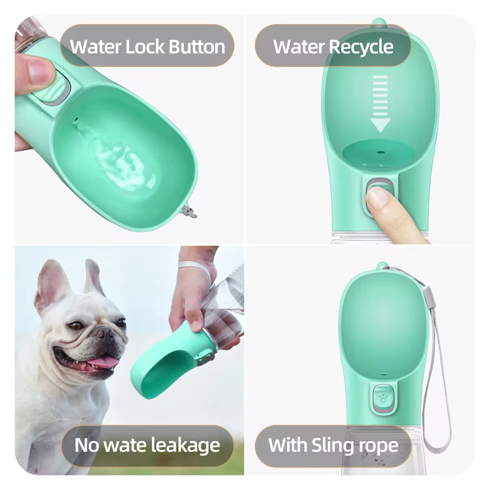 Portable Dog Water Bottle – Leakproof Outdoor Drinking Bowl for Dogs & Cats
