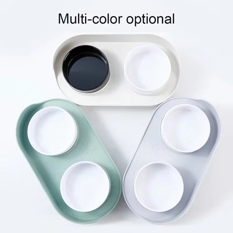 Adjustable Elevated Pet Double Bowls – Food & Water Feeder for Cats & Dogs