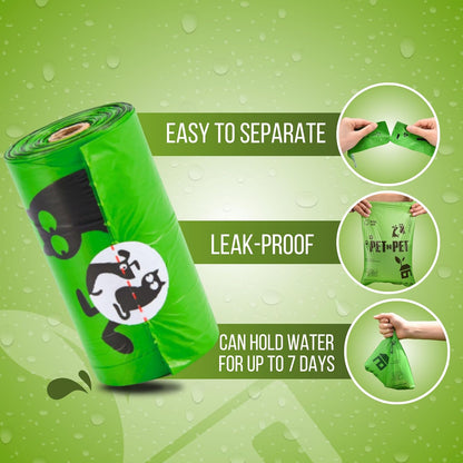 41% Plant-Based Leak-Proof Dog Poop Bags – Unscented Pet Waste Refill Rolls, 1080 Count