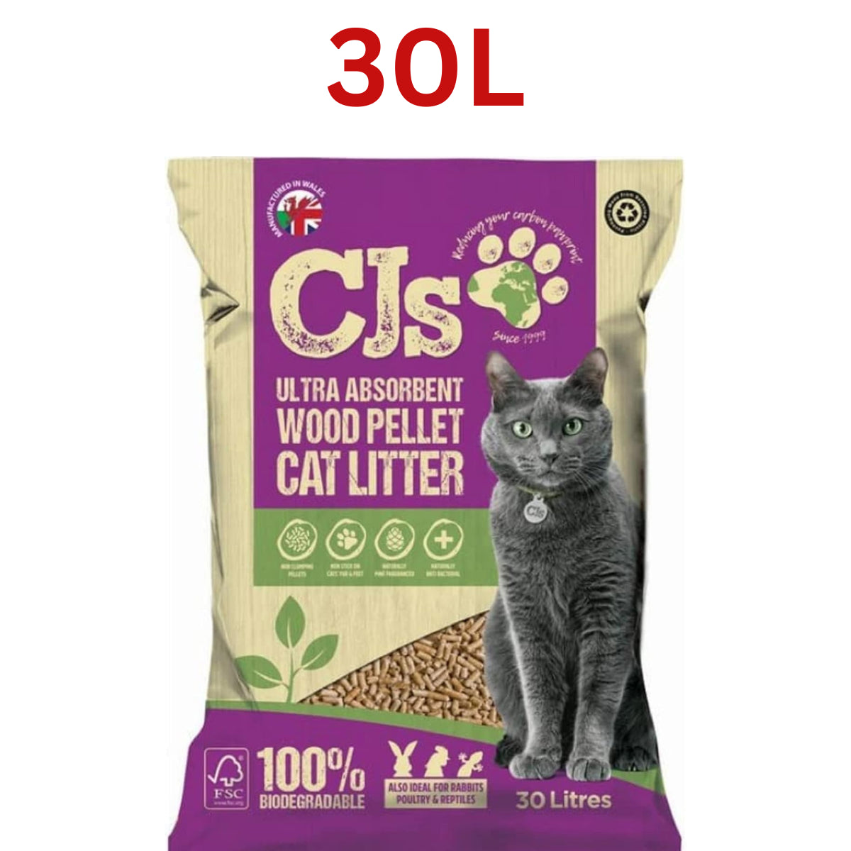 Premium Wood Pellet Cat Litter – Ultra Absorbent Biodegradable Cat Litter UK