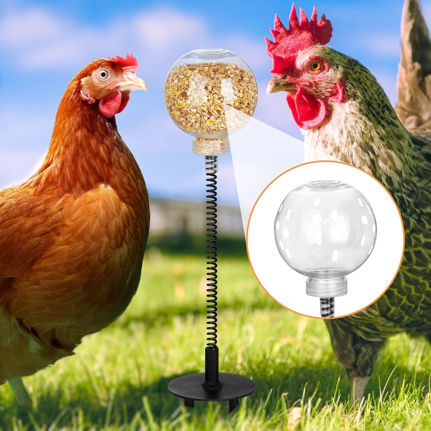 Interactive Chicken Peck Toy 2 Pack – Slow Feed Treat Release Toy for Hens & Poultry Enrichment