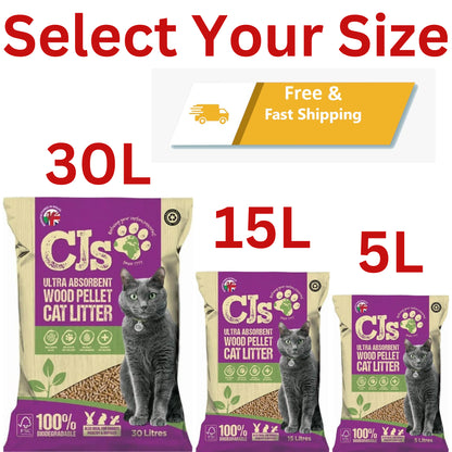Premium Wood Pellet Cat Litter – Ultra Absorbent Biodegradable Cat Litter UK