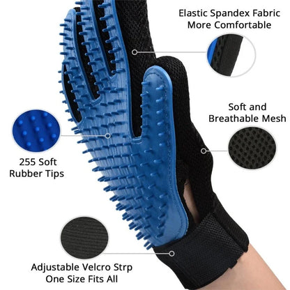 Pet Grooming Glove – Cat & Dog Hair Deshedding Massage Brush