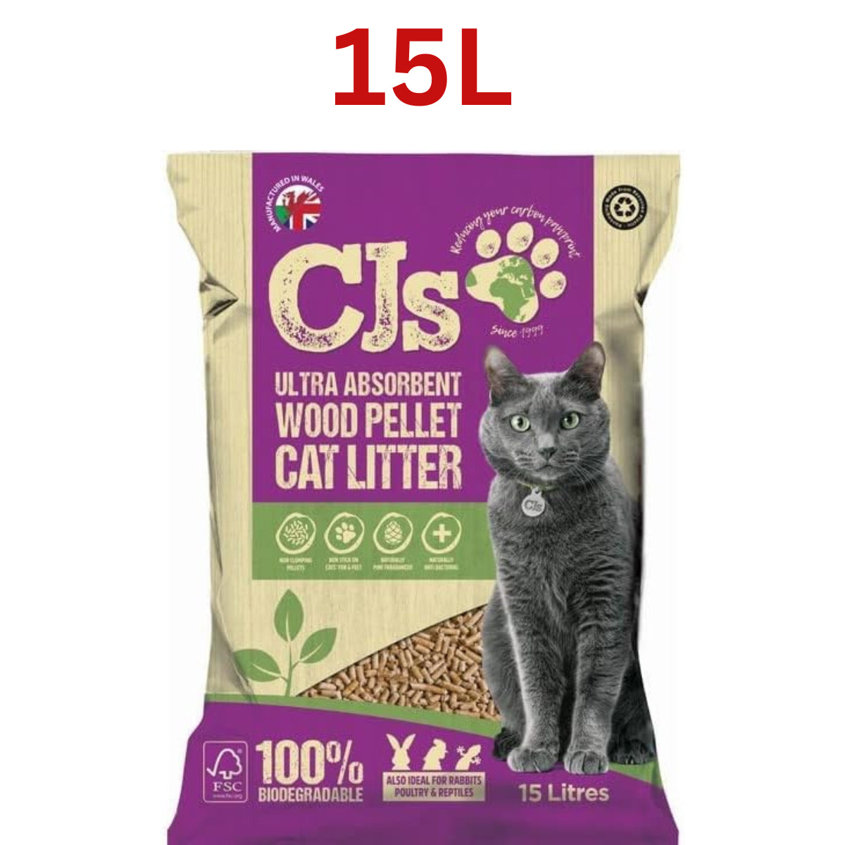 Premium Wood Pellet Cat Litter – Ultra Absorbent Biodegradable Cat Litter UK