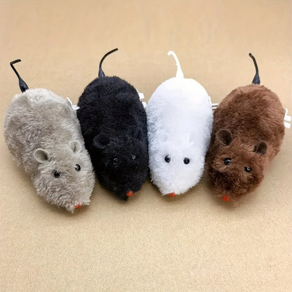 Wind-Up Plush Mouse Toy – Interactive Moving Toy for Cats, Dogs & Kids