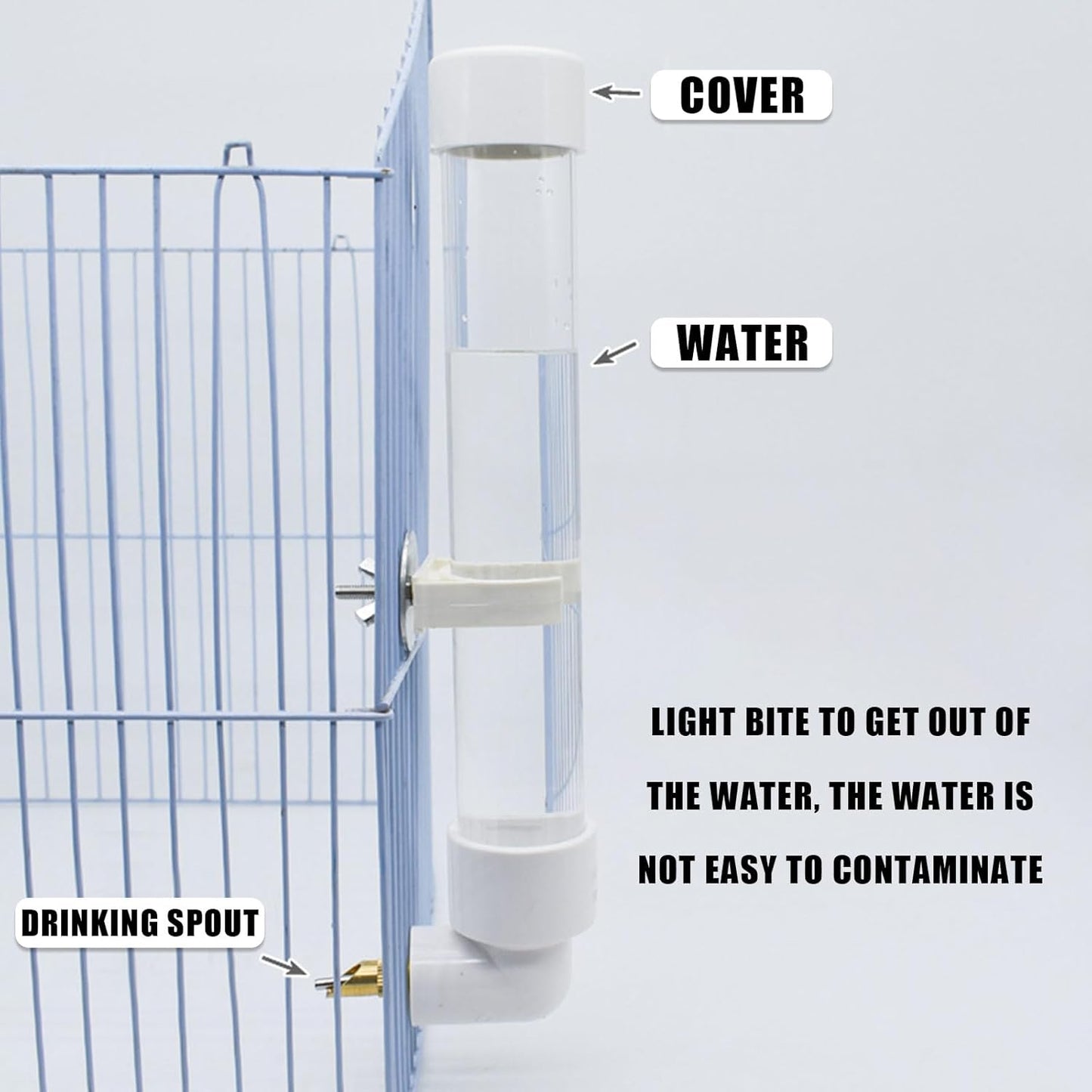 Automatic Parrot Water Dispenser 130ML – Bird Cage Water Bottle with Cleaning Brush for Parakeets, Cockatiels & Lovebirds