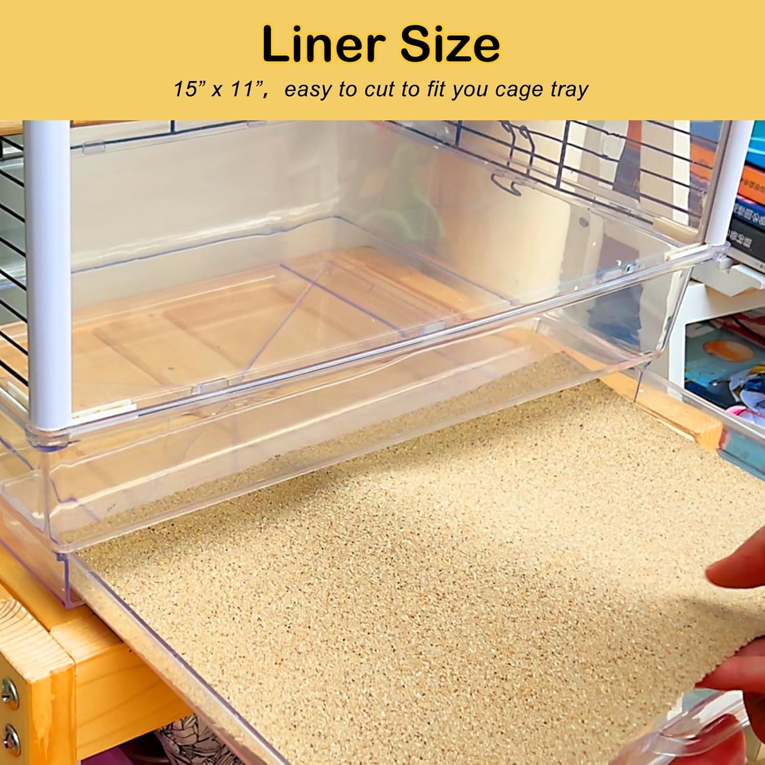 Bird Cage Gravel Paper Liners 30 Pack – 15” x 11” Sand Sheets for Easy Cage Cleaning & Bird Health