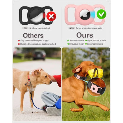 Silicone AirTag Dog Collar Holder – Full Protective Case for Pets