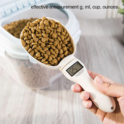 Electronic Pet Food Measuring Scoop Scale for Dogs & Cats – Digital Measuring Cup with LED Display