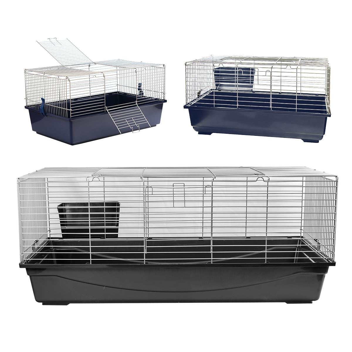Single Level Indoor Rabbit Cage – Small Animal Hutch House for Rabbits & Guinea Pigs