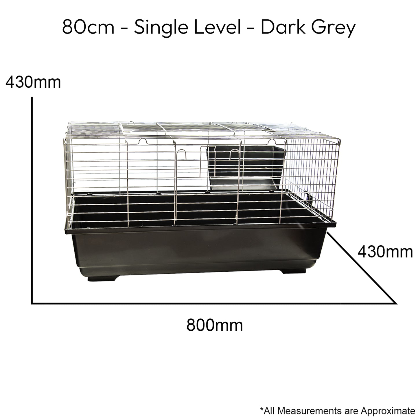 Single Level Indoor Rabbit Cage – Small Animal Hutch House for Rabbits & Guinea Pigs