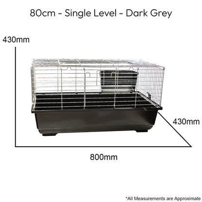 Single Level Indoor Rabbit Cage – Small Animal Hutch House for Rabbits & Guinea Pigs