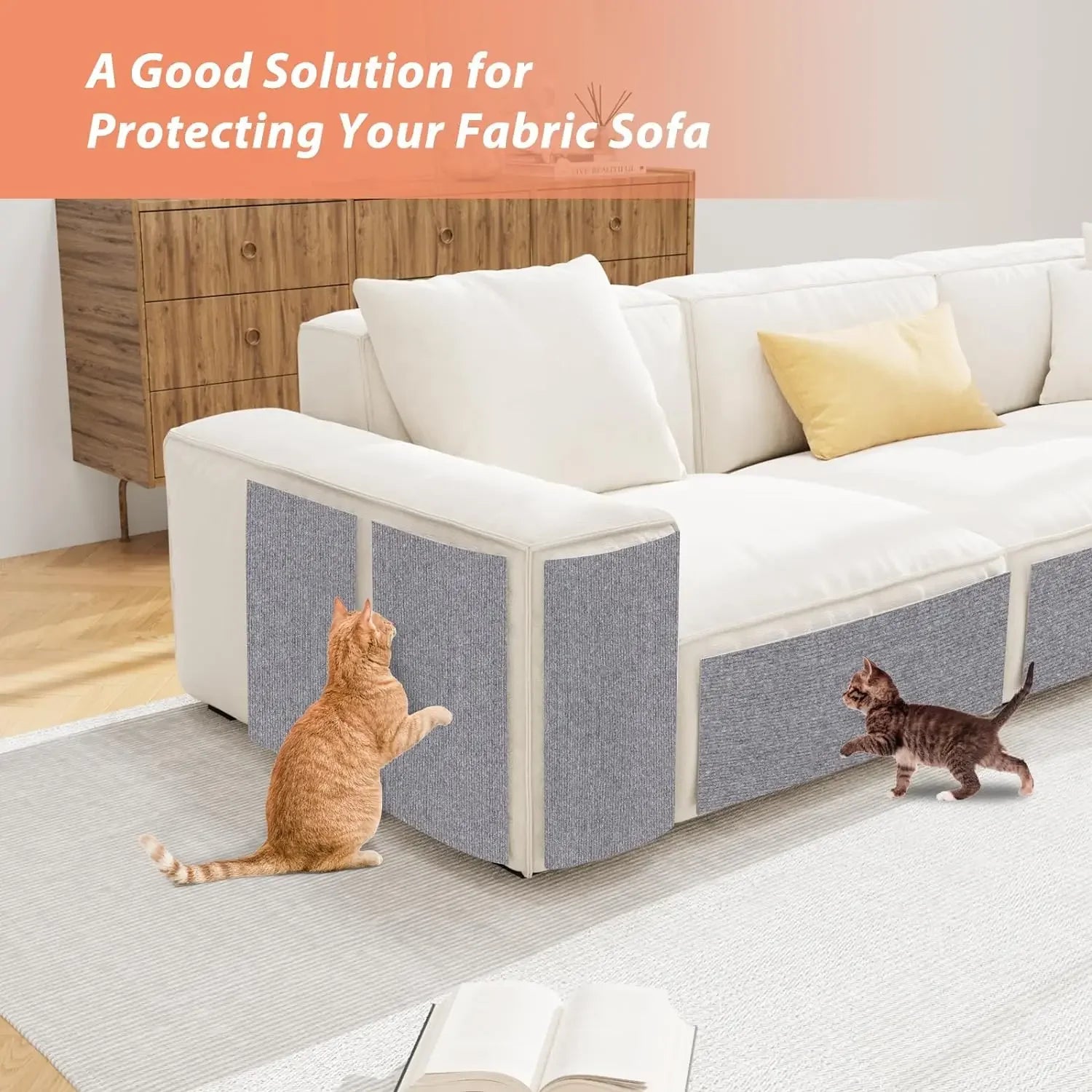 Self-Adhesive Cat Scratching Mat – Trimmable Furniture Protection Carpet for Cats