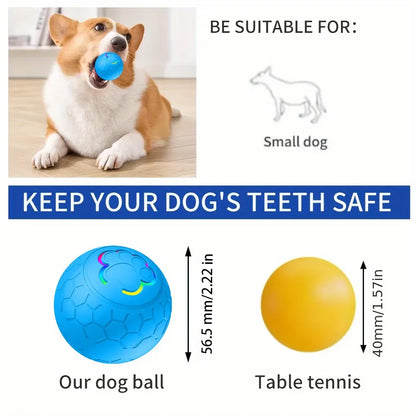 Smart Interactive Pet Ball – Rechargeable LED Automatic Bounce Toy for Dogs & Cats