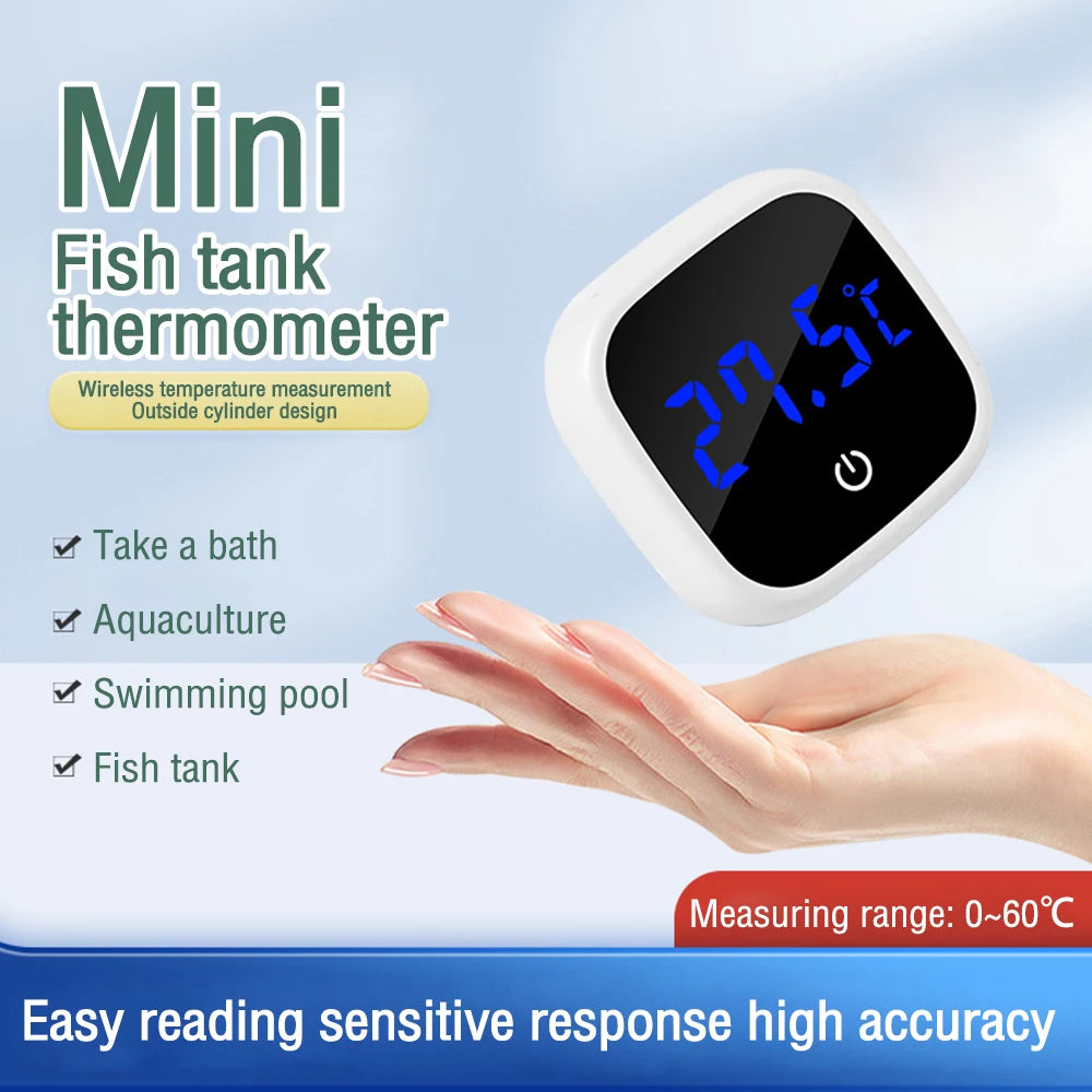 LED Digital Aquarium Thermometer – High-Precision Fish Tank Temperature Gauge