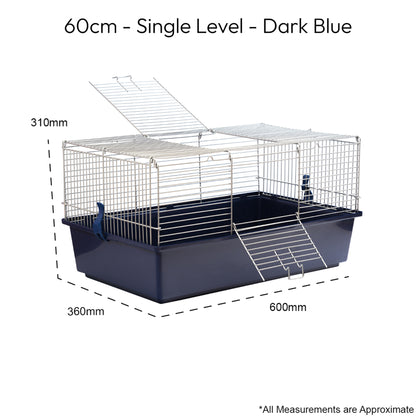 Single Level Indoor Rabbit Cage – Small Animal Hutch House for Rabbits & Guinea Pigs