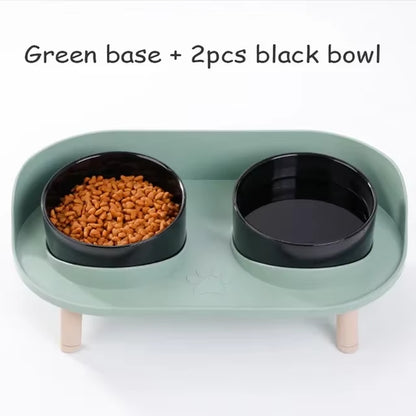 Adjustable Elevated Pet Double Bowls – Food & Water Feeder for Cats & Dogs