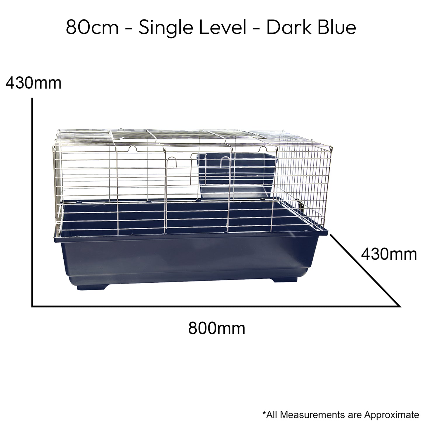 Single Level Indoor Rabbit Cage – Small Animal Hutch House for Rabbits & Guinea Pigs