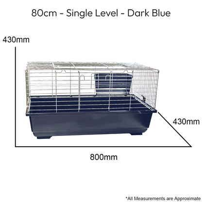 Single Level Indoor Rabbit Cage – Small Animal Hutch House for Rabbits & Guinea Pigs