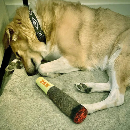Interactive Plush Squeaky Dog Toy – Funny Cigar Design Chew Toy for Small & Medium Dogs